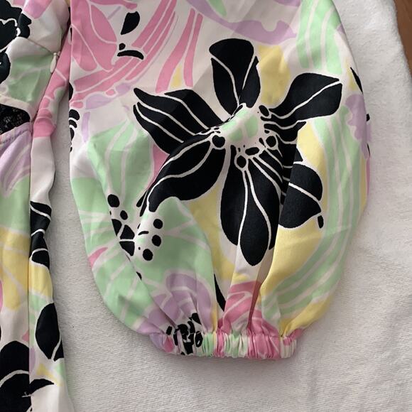 Asos maxi dress size 8 medium pink tropical lace cutout vaca Rio pastel - Picture 10 of 14